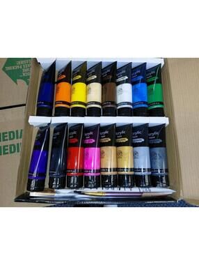 16 Colors Acrylic Paint With 10 Brushes